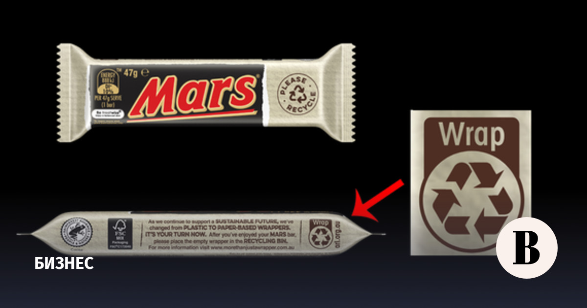 Mars chocolate bars will be sold in paper packaging