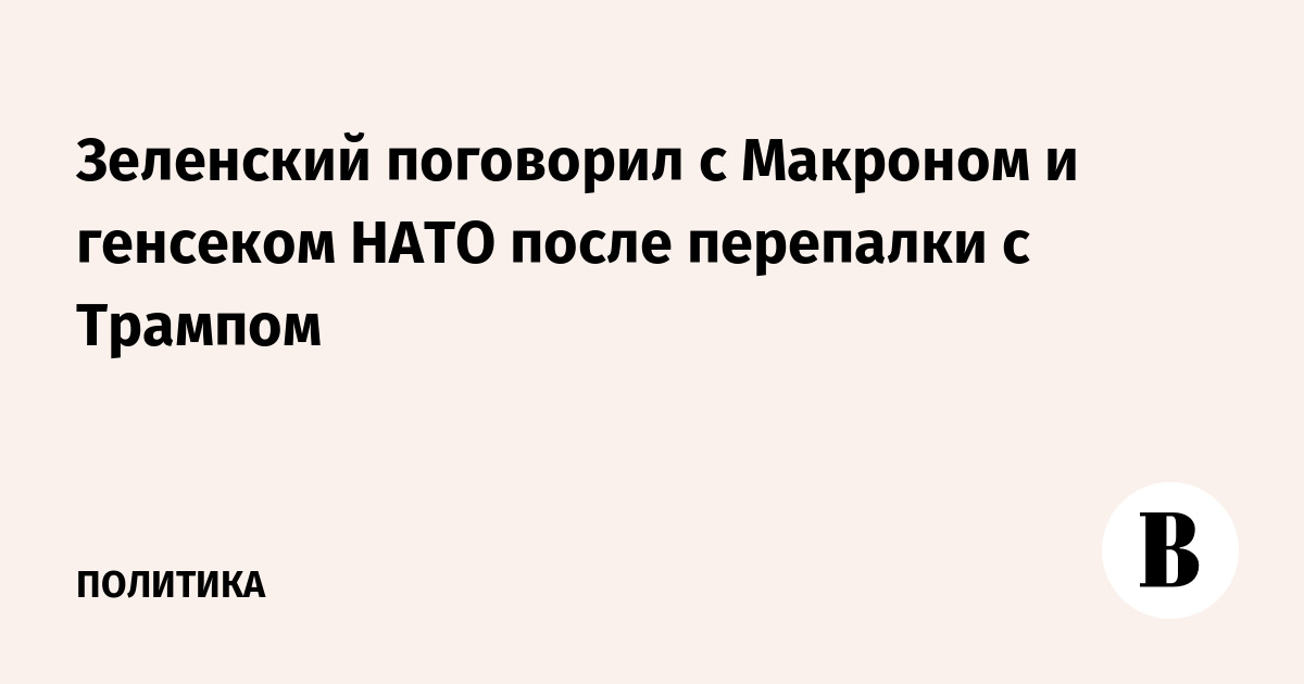 Зеленский поговорил с Макроном и генсеком НАТО после перепалки с Трампом