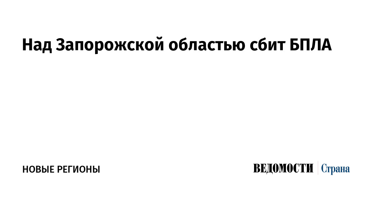 Над Запорожской областью сбит БПЛА