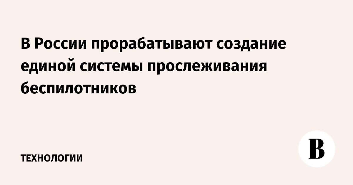 В России прорабатывают создание единой системы прослеживания беспилотников