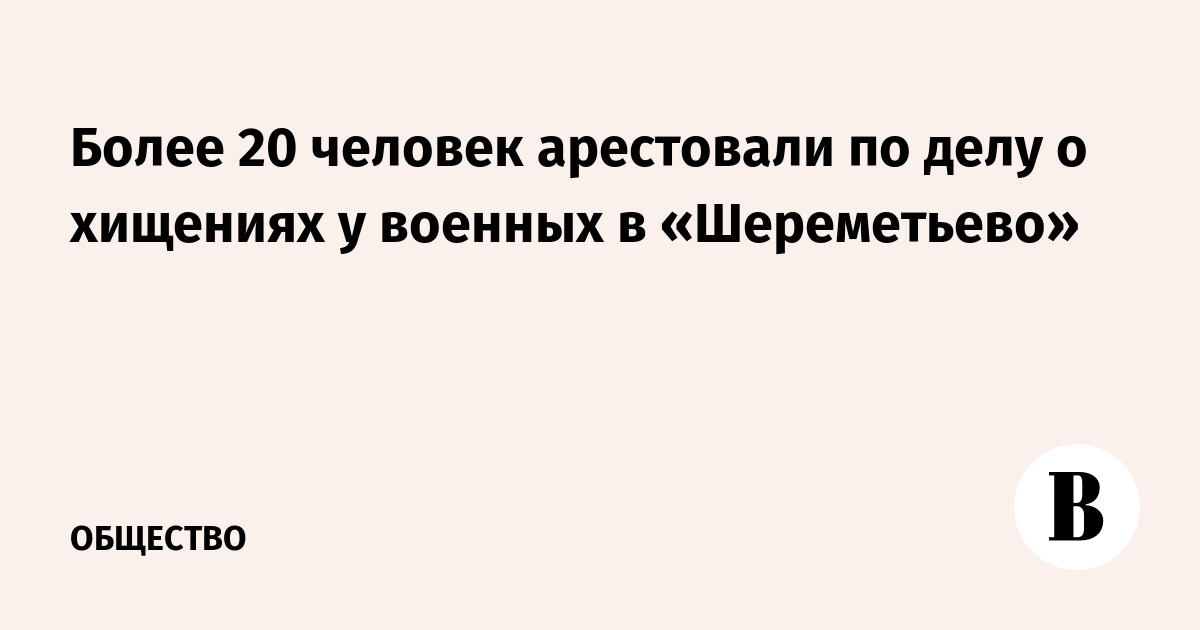 Более 20 человек арестовали по делу о хищениях у военных в «Шереметьево»
