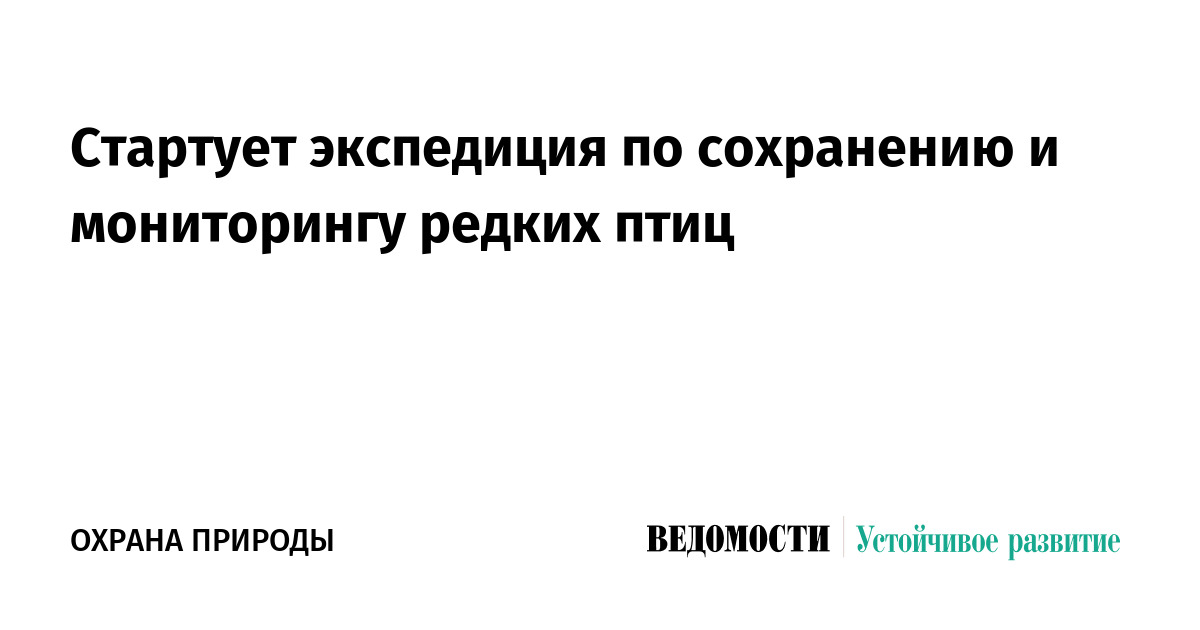 Стартует экспедиция по сохранению и мониторингу редких птиц