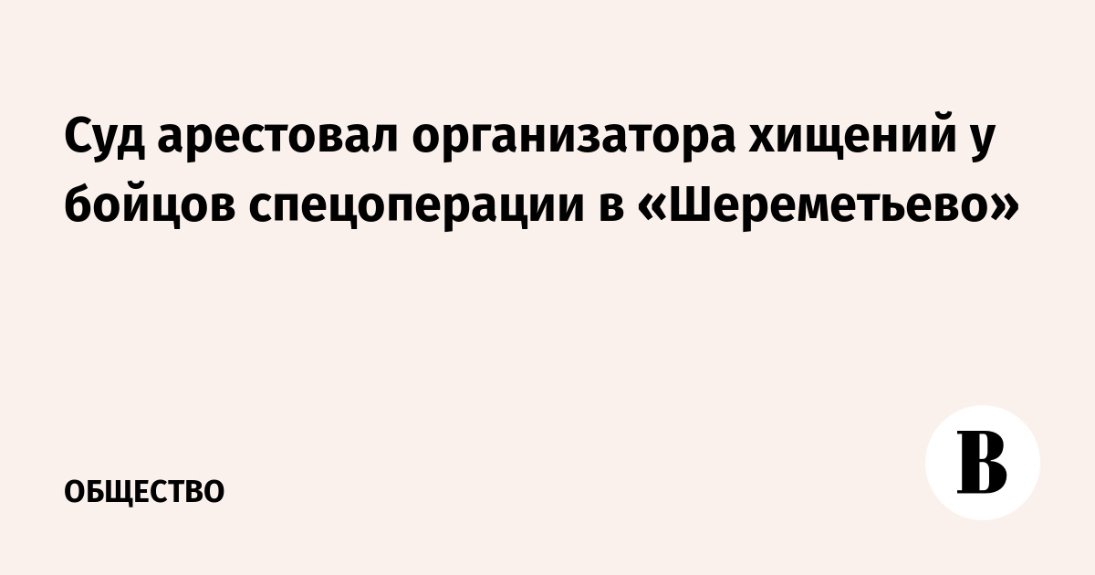 Суд арестовал организатора хищений у бойцов спецоперации в «Шереметьево»