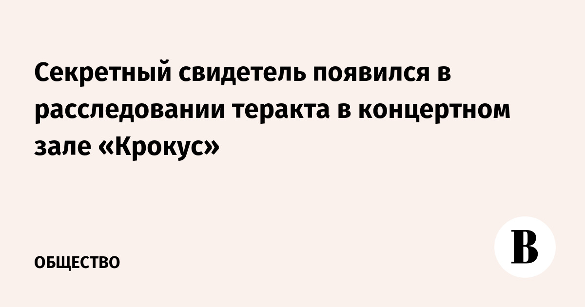 Секретный свидетель появился в расследовании теракта в концертном зале «Крокус»
