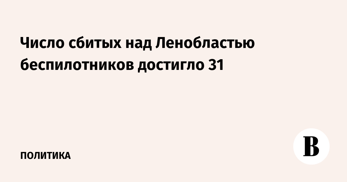 Число сбитых над Ленобластью беспилотников достигло 31