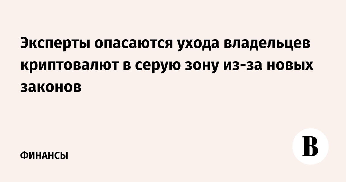 Эксперты опасаются ухода владельцев криптовалют в серую зону из-за новых законов
