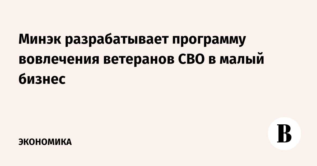 Минэк разрабатывает программу вовлечения ветеранов СВО в малый бизнес