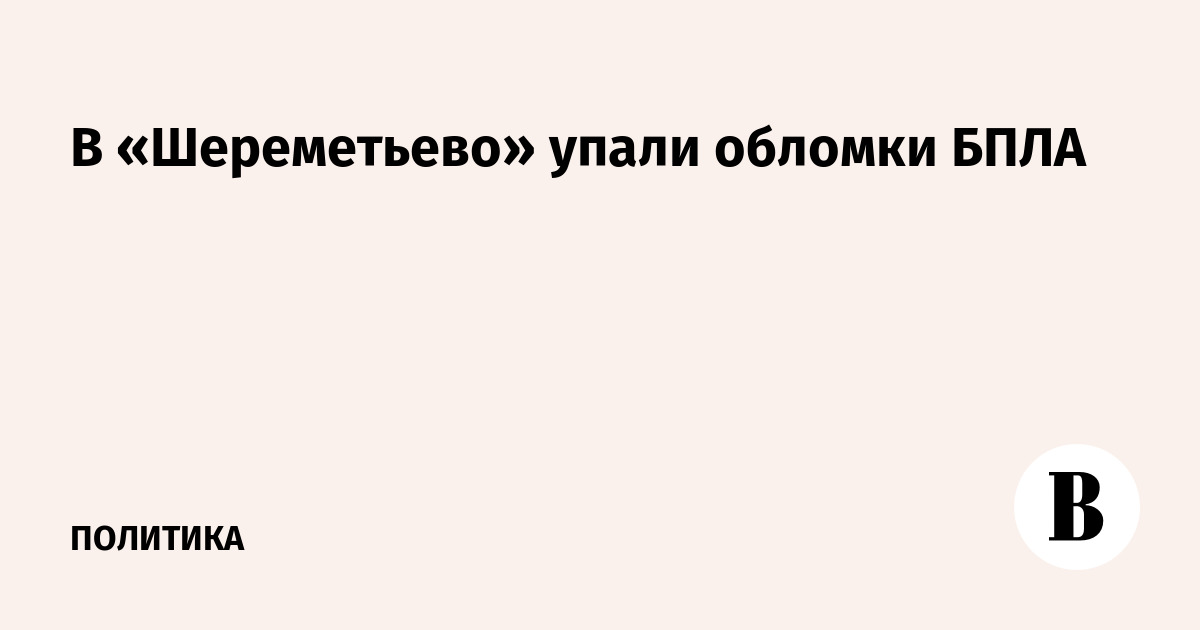 В Шереметьево упали обломки БПЛА