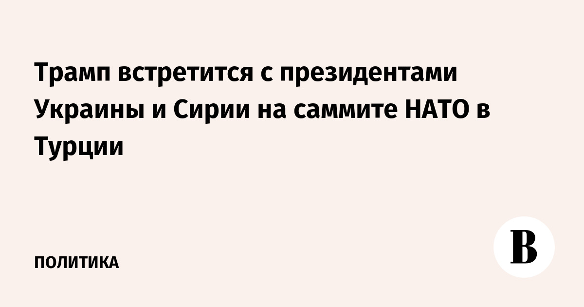 Трамп встретится с президентами Украины и Сирии на саммите НАТО в Турции
