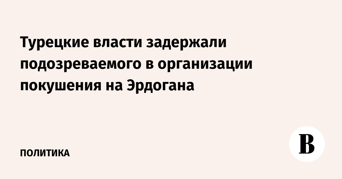 Турецкие власти задержали подозреваемого в организации покушения на Эрдогана
