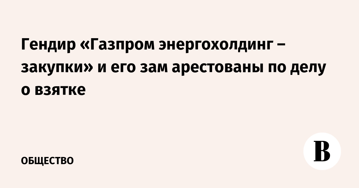 Гендир «Газпром энергохолдинг – закупки» и его зам арестованы по делу о взятке