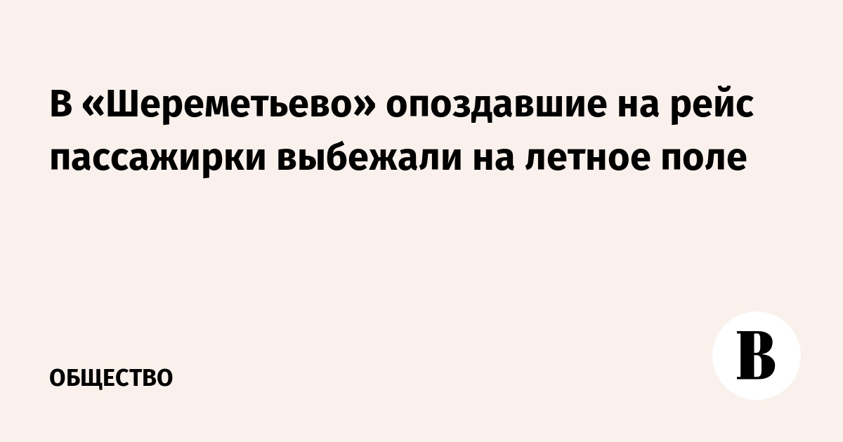 В «Шереметьево» опоздавшие на рейс пассажирки выбежали на летное поле