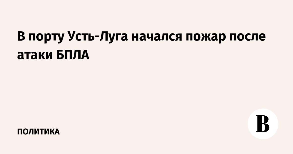 В порту Усть-Луга начался пожар после атаки БПЛА