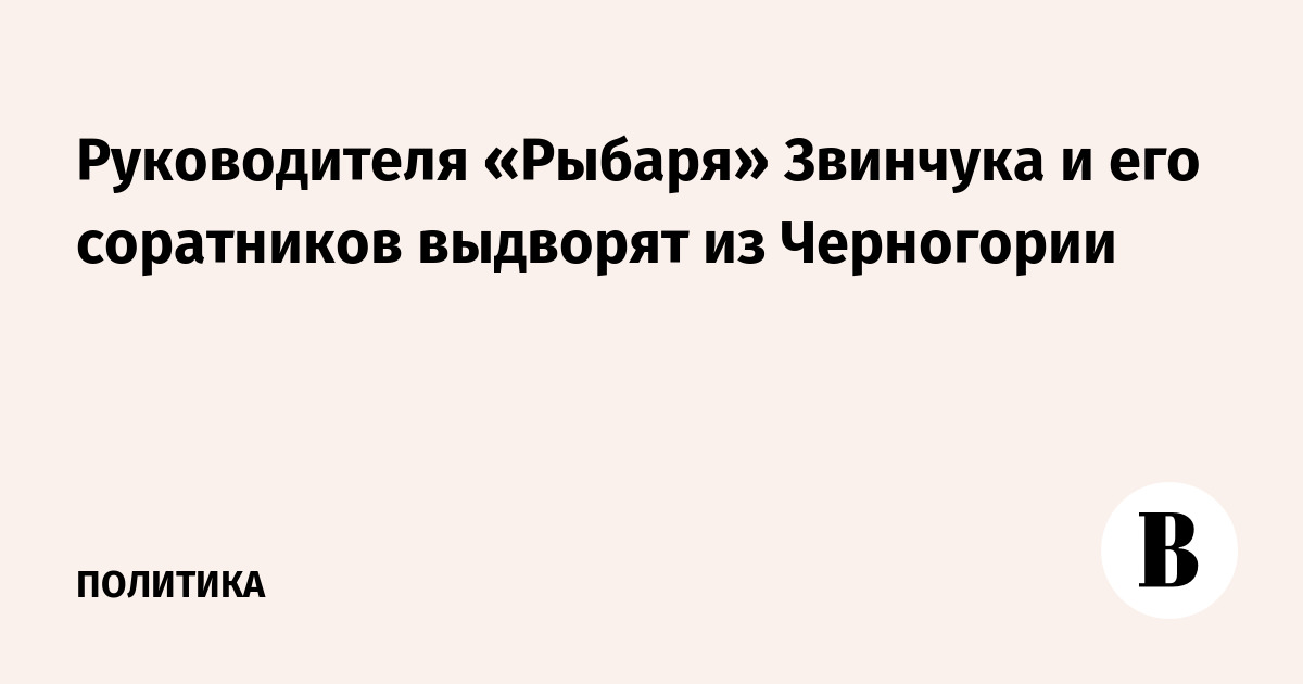 Руководителя «Рыбаря» Звинчука и его соратников выдворят из Черногории