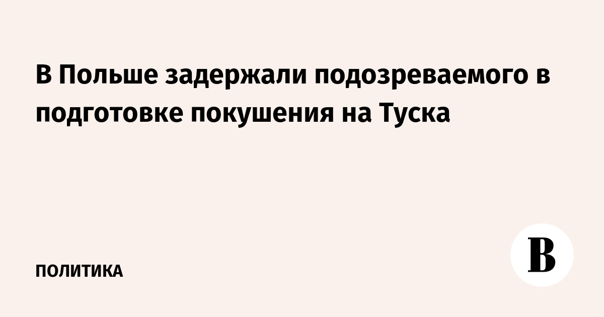 В Польше задержали подозреваемого в подготовке покушения на Туска
